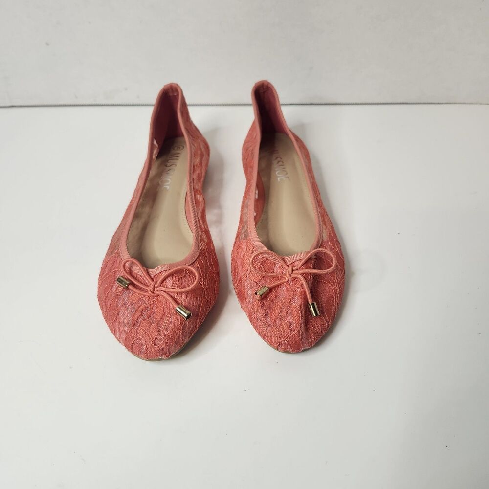 Musshoe Size 8 Pink Lace Flats